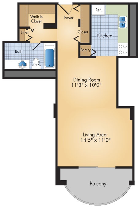 Studio Apartment Floor Plans