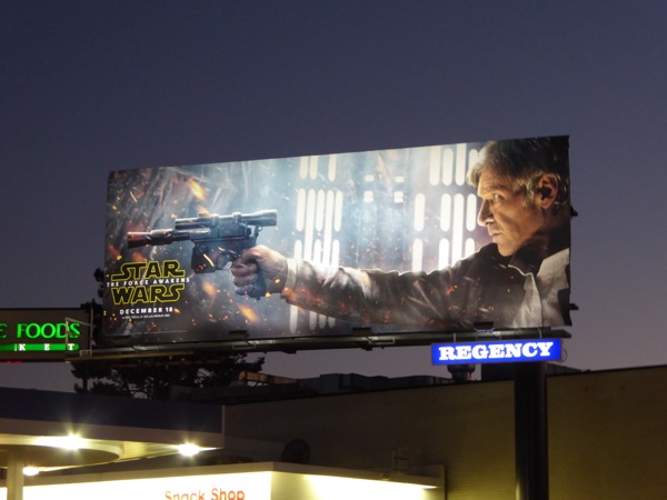 Han Solo Star Wars Force Awakens billboard