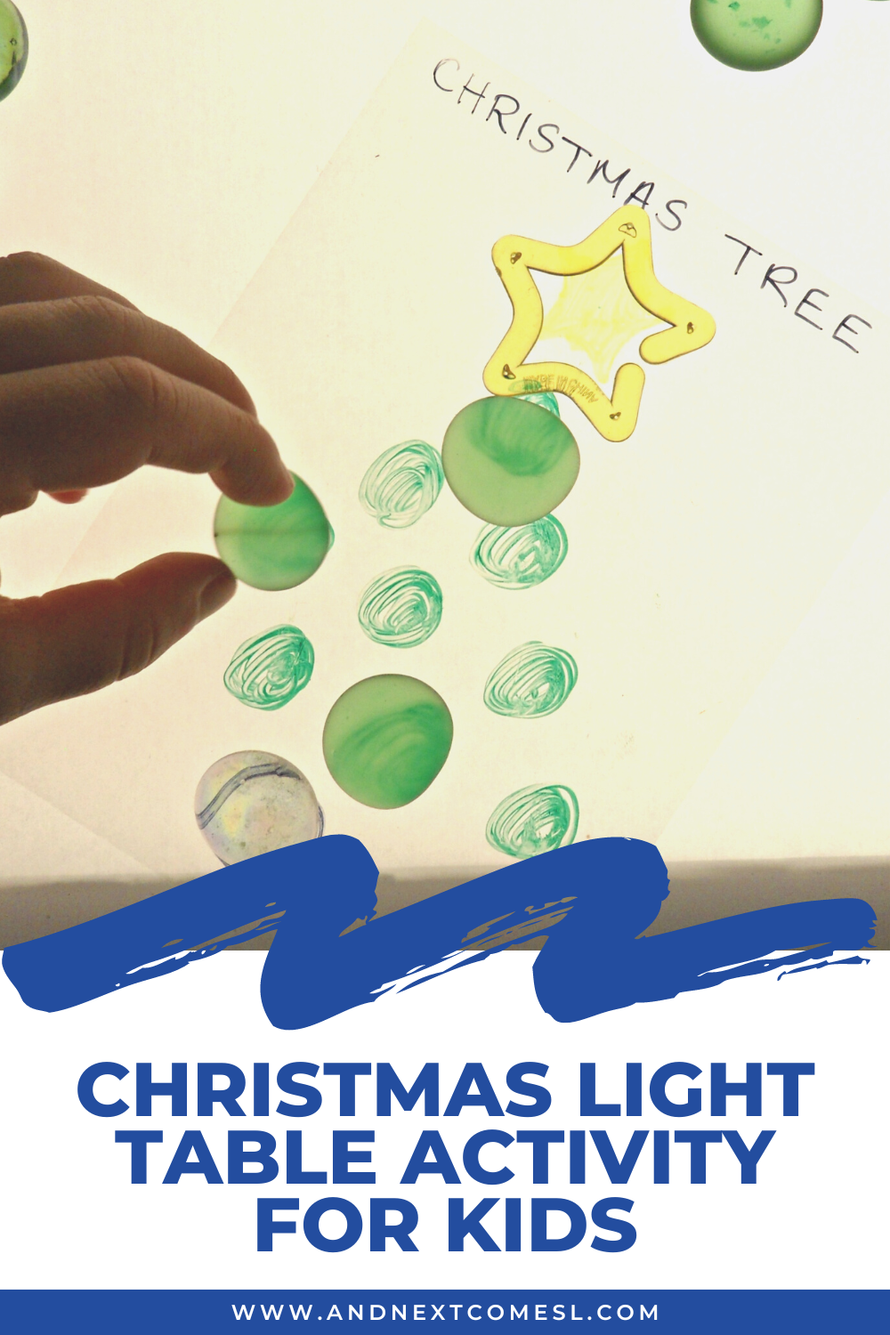 Simple Christmas light table activity for toddlers and preschoolers that works on color matching