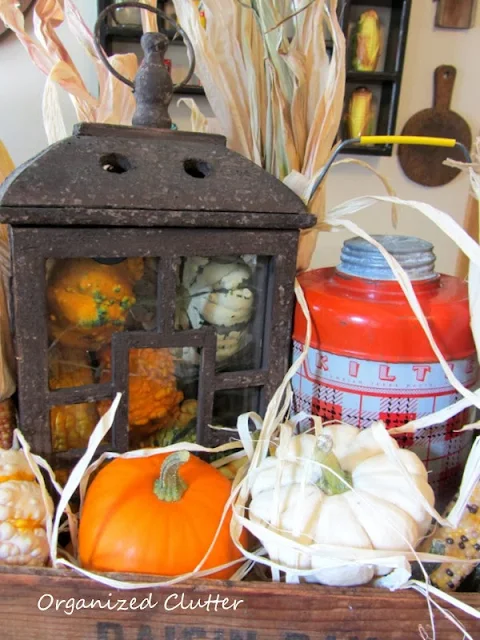 Fall Rustic Vignette in a Crate