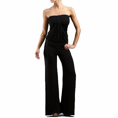 black strapless jumpsuit for women