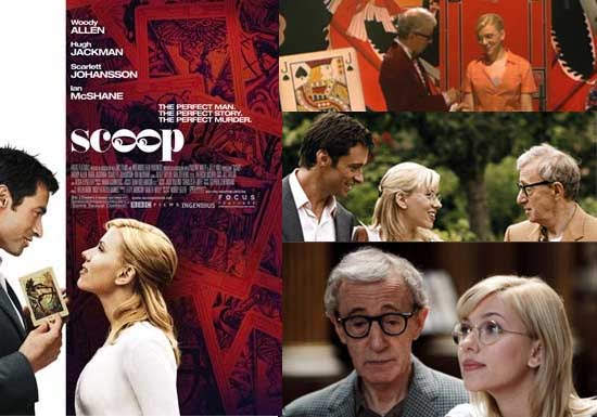 Mosaïque avec des images du film Scoop de Woody Allen