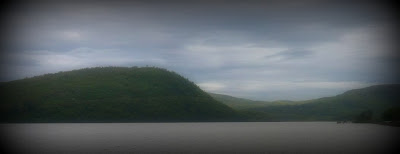 The Dunderberg or "Thunder Mountain" on the left is said to be the home of the "Heer of Dunderberg", the Storm King of the Hudson Highlands who wreaks havoc on sailors that travel these waters.