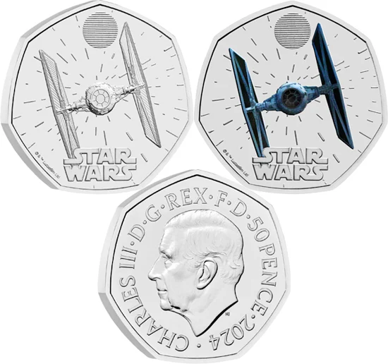 United Kingdom 50 pence 2024 - Star Wars iconic vehicles: TIE Fighter