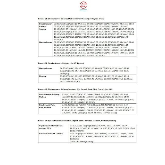 Mo Bus Timetable update July 2023 Bhubaneswar Cuttact Puri