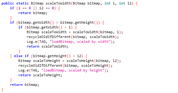 Decompiled scaleToWidth function