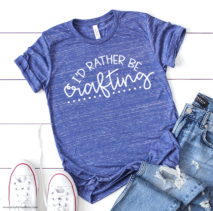 I'd Rather Be Crafting Shirt with 13 Free Crafty Cut Files