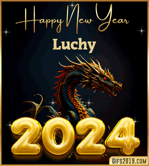 Happy New Year 2024 gif wishes Luchy