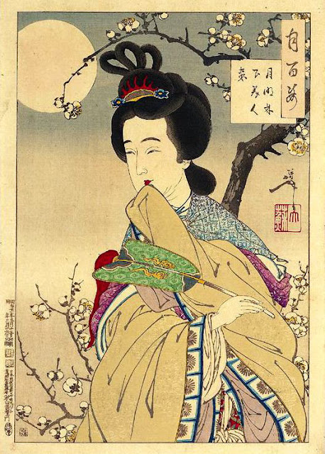 Ukiyo-e. Bijinga. Träsnitt. Yoshitoshi.