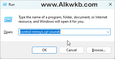 Open the Sound Settings on  Windows