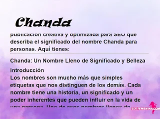 significado del nombre Chanda