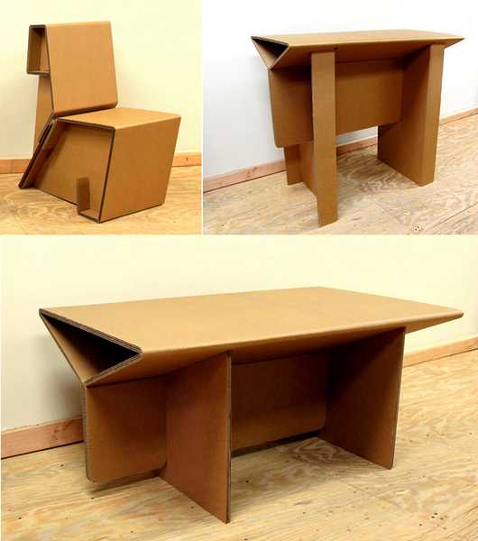 Furniture Unik  Kursi Meja Lemari  Terbuat dari Kardus 