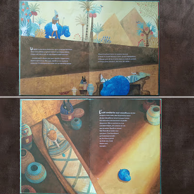Petit Noun, livre pour les enfants sur l'art, le voyage, l'Egypte, les couleurs et les hippopotames, de Géraldine Elschner,  Anja Klauss, Elan Vert, Collection Pont des Arts
