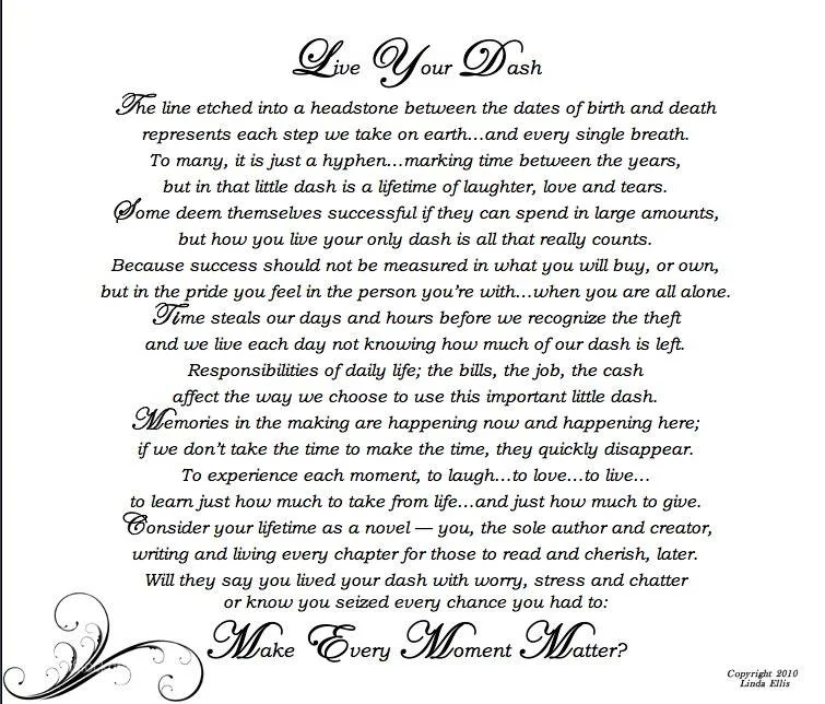 the dash poem printable That are Nifty Derrick Website