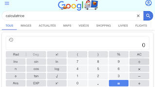Calculatrice de Google sur ordinateur