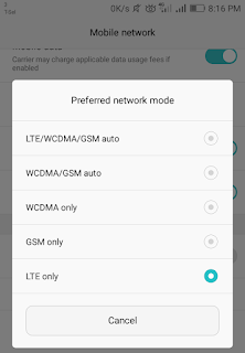 Cara lock LTE only handphone Huawei