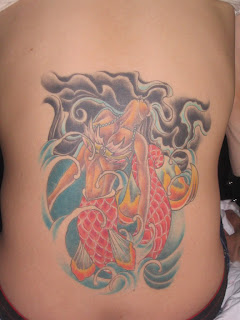 Backpiece Mermaid Tattoo Design