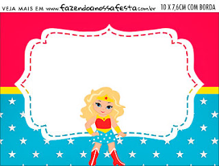 Blondie Wonder Woman Free Printable Invitations and Candy Bar Labels. 