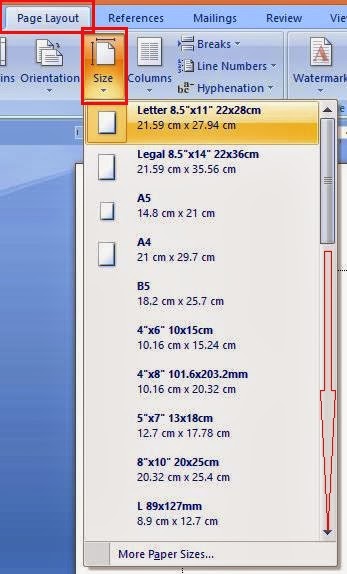 Cara Setting Halaman Ukuran Kertas Hvs F4 Pada Ms Word