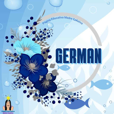 Pin Nombre German para imprimir gratis GAFETE