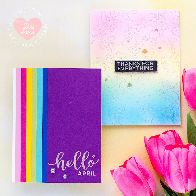 Spring Inspired Rainbow Cards | Spellbinders April 2020 Glimmer Hot Foil Kit of the Month