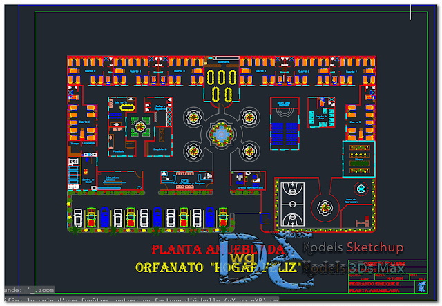 Furnished orphanage in AutoCAD  