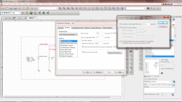 simulation setting for ASK modulation