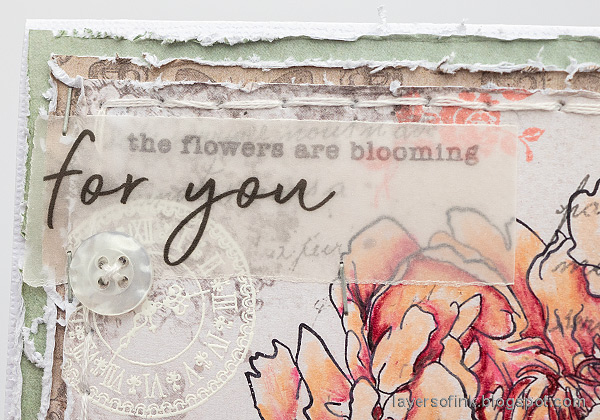Layers of ink - Peony Card Tutorial by Anna-Karin Evaldsson. Add vellum sentiments.
