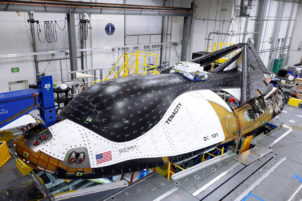 The Dream Chaser Tenacity vehicle is nearly complete at Sierra Space's manufacturing facility in Colorado...as of October 31, 2023.