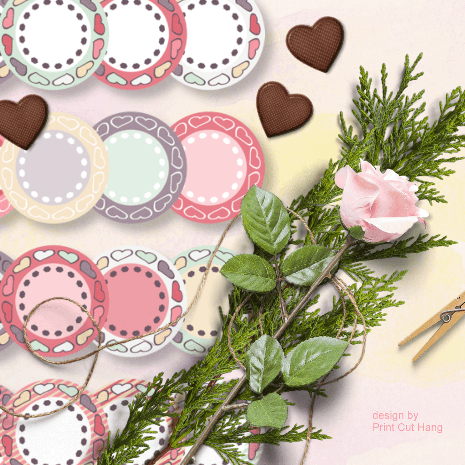 CLIPART Valentine Circles