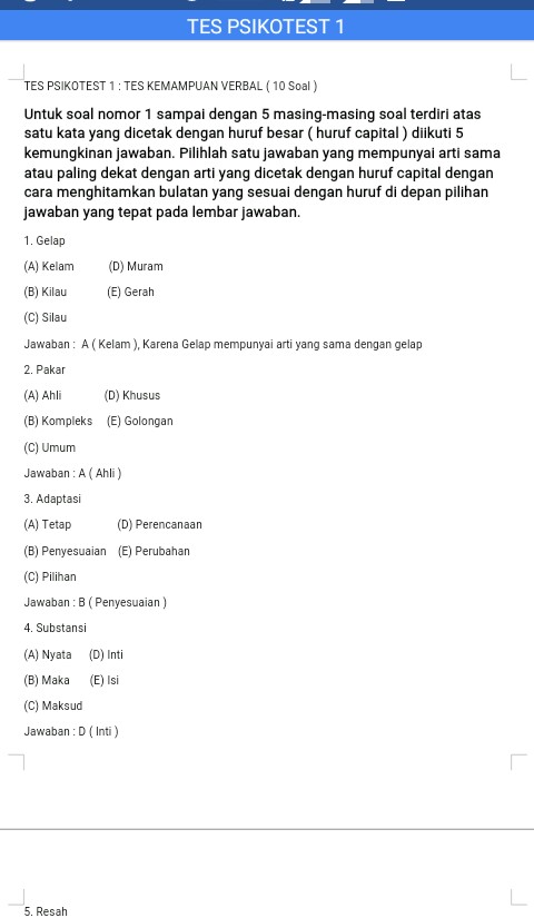 Download Contoh Soal Psikotes Terbaru Tes PT Panduan 