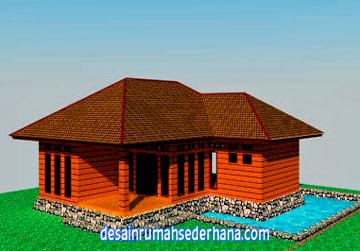 Desain rumah kayu mungil minimalis - sudut kanan