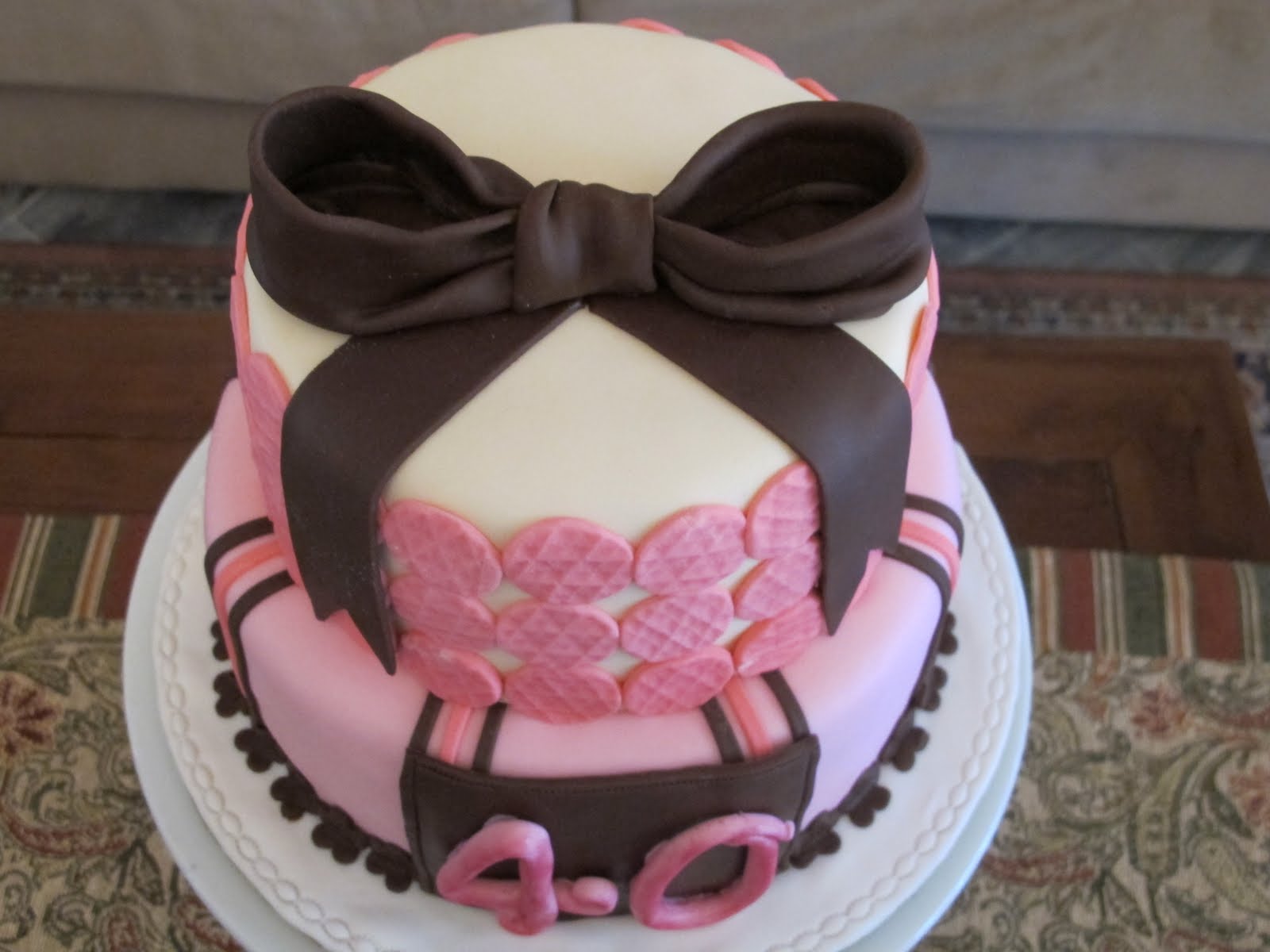 Pink Oven Cakes and Cookies: 40th birthday cake