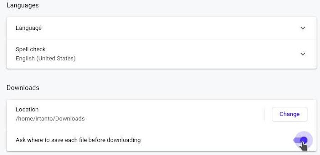 Opsi penyimpanan fleksibel terhadap file yang di-download