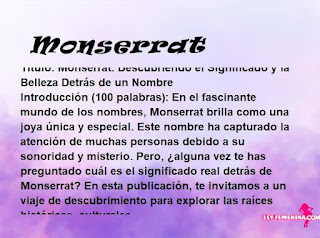 significado del nombre Monserrat