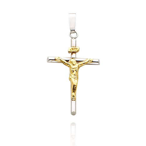 Two-tone Gold INRI Crucifix