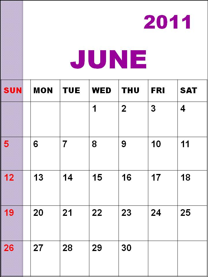 june 2011 blank calendar. Blank Calendar June 2011 or