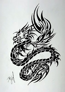 Tatoos y Tatuajes de Dragones en Blanco y Negro, parte 1