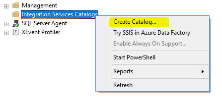 Creating Integration Service (SSIS) Catalog