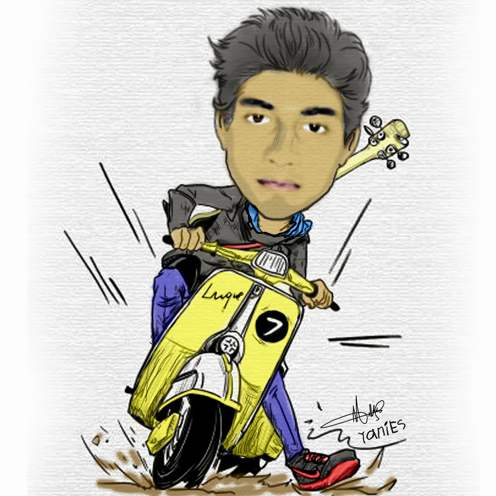  Gambar  Kartun Lucu Naik  Vespa 