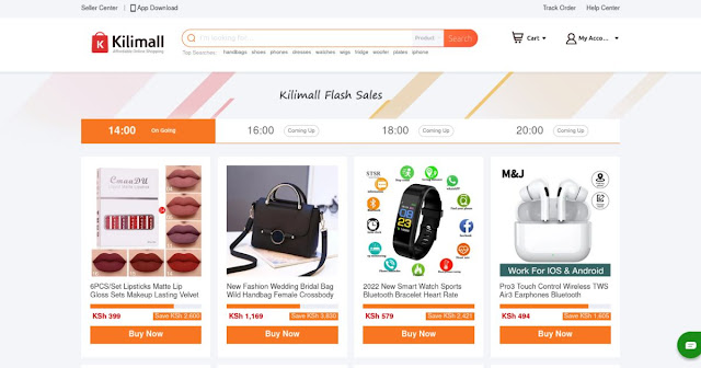 this screenshot shows the kilimall website and what to check for when learning how to shop on kilimall