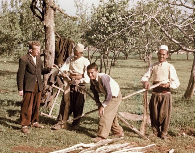 Carpenters near Pogradec in 1957 by Fiedler