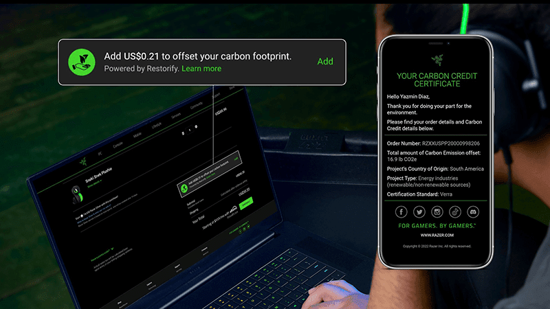 Restorify can give consumers carbon credits that can be used for purchases