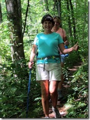 Hiking downhill is easier on the heart