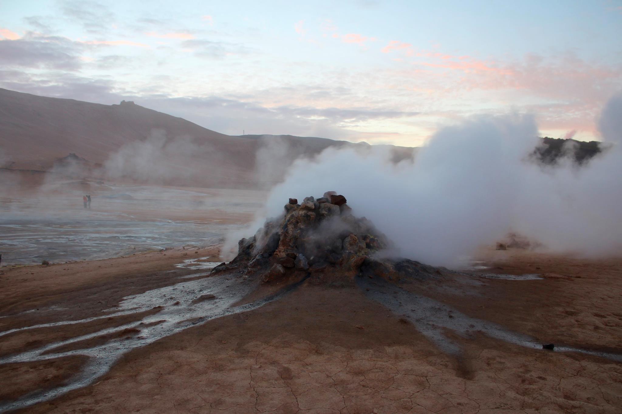 Sulphur steam in the Mývatn Geothermal Area