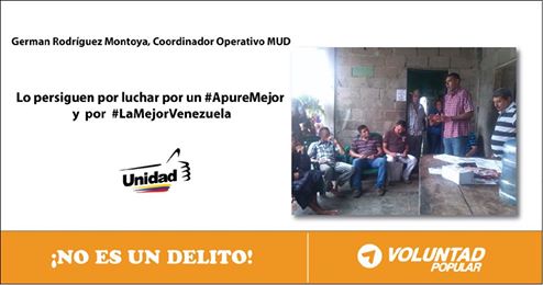 Supuesta persecución política contra dirigente de MUD y del partido Voluntad Popular en Apure 