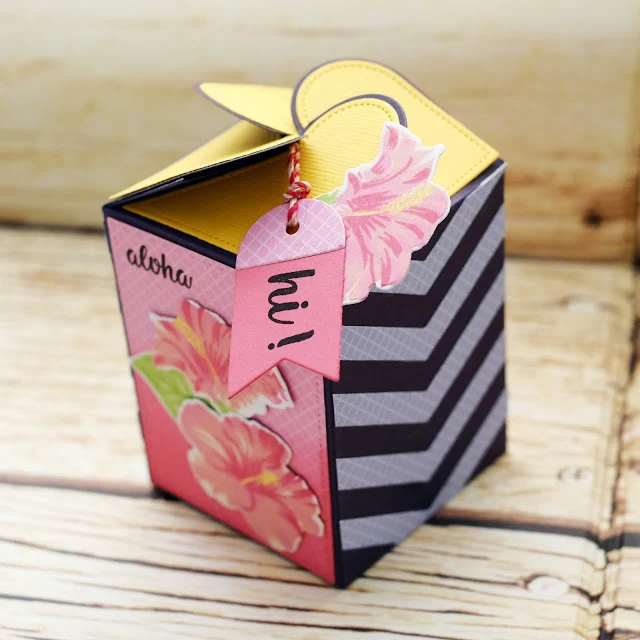 Sunny Studio Stamps: Wrap Around Box Hawaiian Hibiscus School Time Treat Boxes by Rachel Alvarado and Lexa Levana