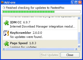 Find Update add-ons Firefox