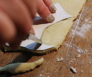 Cutting out shortbread shapes freestyle