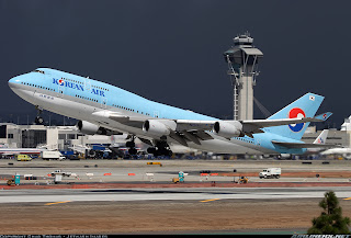 It's clean, sharp and very well defined & Korean Air colour scheme w/ the soft sky-blue body and the Ying-Yang emblem on the tail @ LA Int